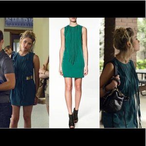Zara Teal Fringe Zara Basic Dress